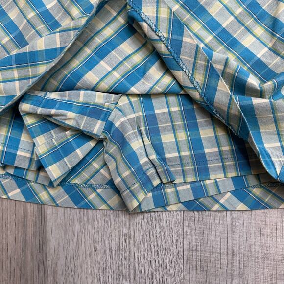 St. John's Bay Plaid Skort WMNS 10 Blue/Green/White Skirt/Shorts Side Zip Sporty - Picture 6 of 7